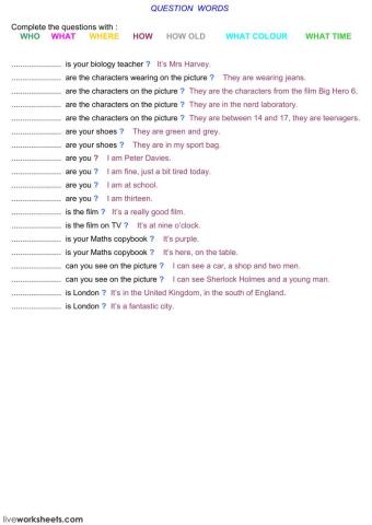 question words,  easy