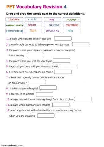 PET Vocabulary Revision 4