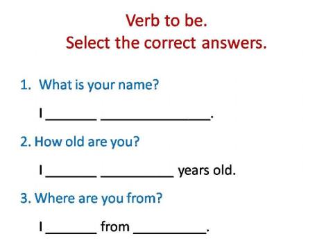 Verb to Be basic questions