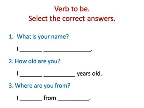 Verb to Be basic questions