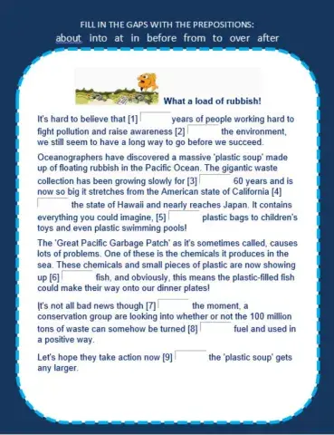 Rubbish in the Oceans