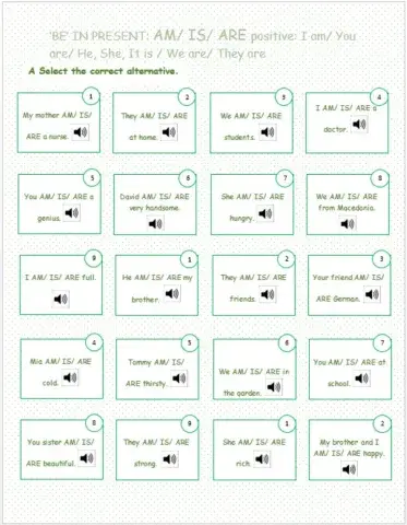 BE in Present: Positive