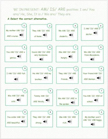 BE in Present: Positive