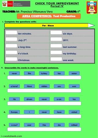 Text Production Test