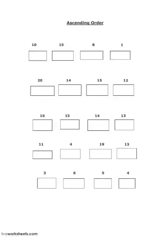 Ascending order and backward counting