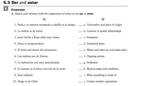 Las diferencias entre ser y estar