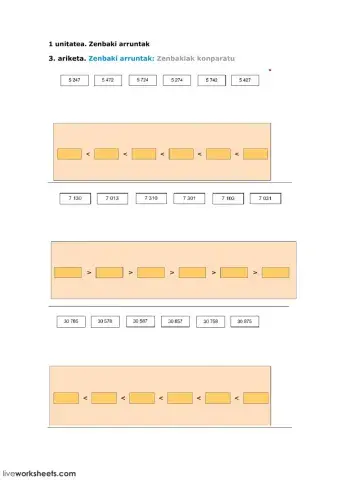 5-1-3 Zenbaki arruntak: Zenbakiak konparatu