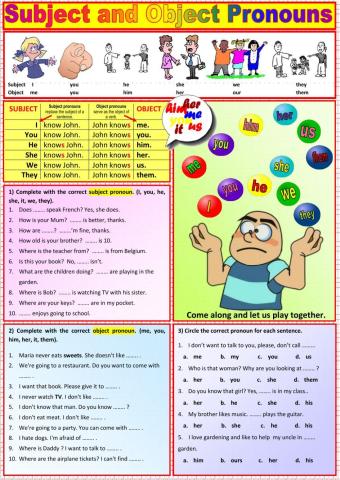 Subject and Oject Pronouns