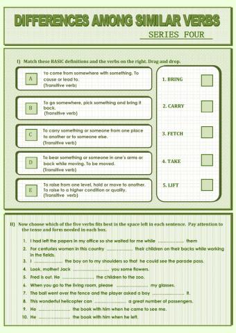 Differences among similar verbs 4