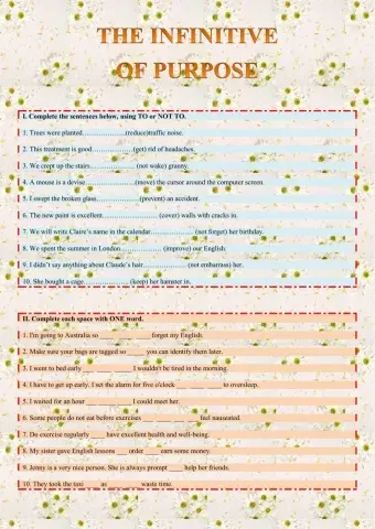 The infinitive of purpose
