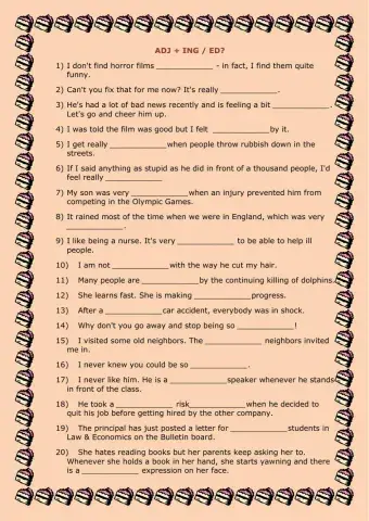 Adjectives: Ing or Ed?