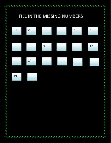 FILL IN THE MISSING NUMBERS