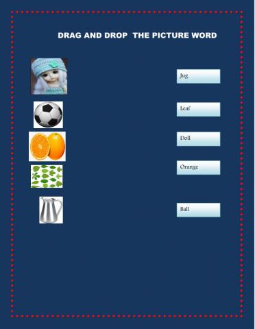 Drag and Drop the picture word