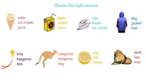 Interactive picture vocabulary I, J, K, L,