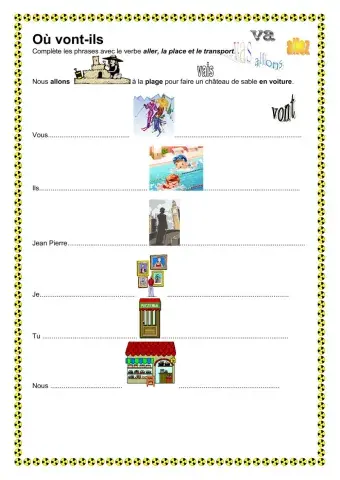 Verbe Aller et la place et les transports 