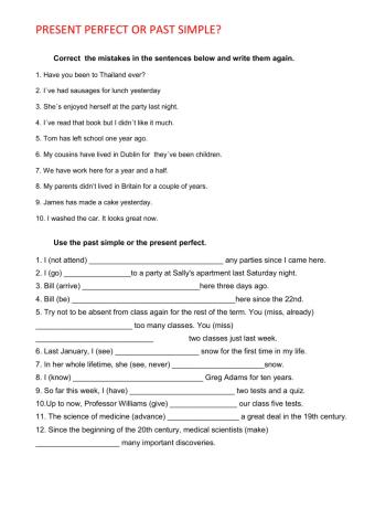 past simple vs present perfect