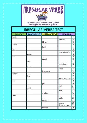 IRREGULAR VERBS