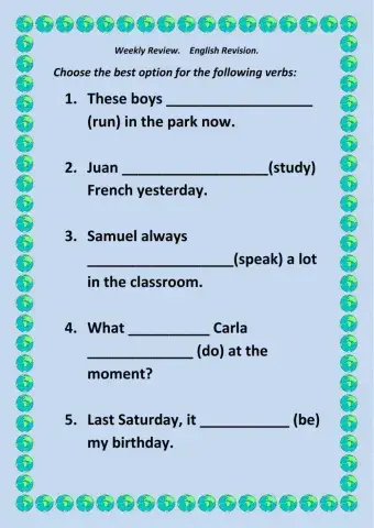 Multiple Choice Mixed Verb Tense