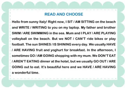 Present simple - Present continuous