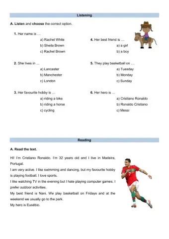 Evaluation test with hobbies