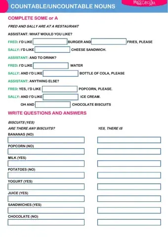 COUNTABLE-UNCOUNTABLE NOUNS