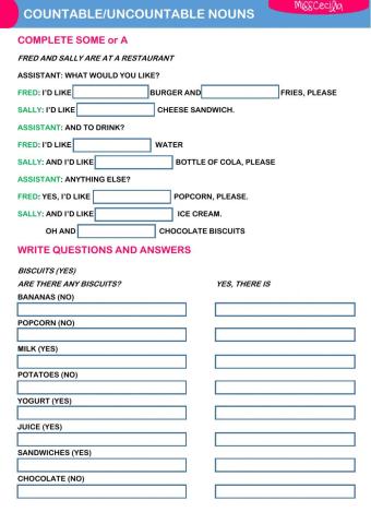 COUNTABLE-UNCOUNTABLE NOUNS