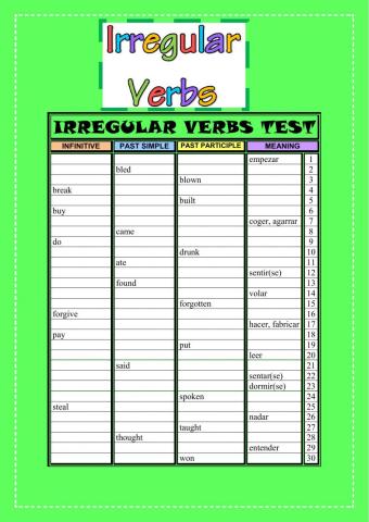 IRREGULAR VERBS