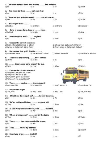 Beginners multiple choice test - 2