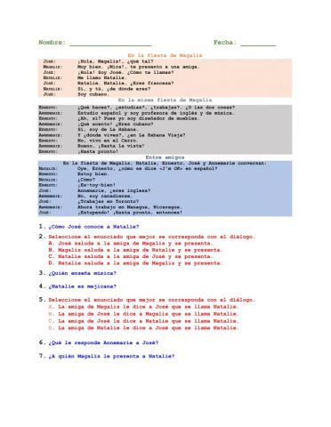 En la fiesta de Magalis 1 - Lenguaje Indirecto