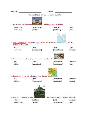 Conjugación del verbo - vivir- en presente