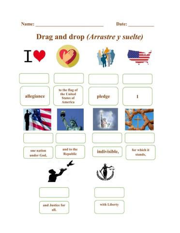 The Pledge Of Allegiance - Drag and Drop