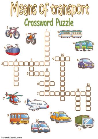 Means of transport crossword puzzle
