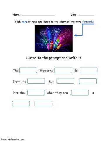 Word FIREWORKS and its story