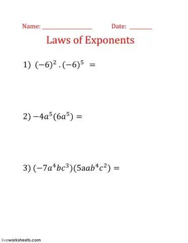 Laws of Exponents