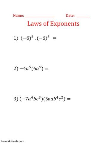 Laws of Exponents