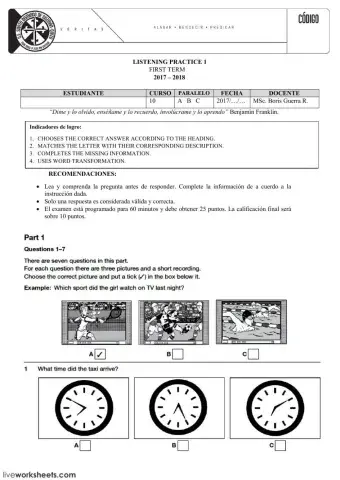 LISTENING PRACTICE 1