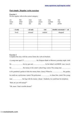 Regular verbs