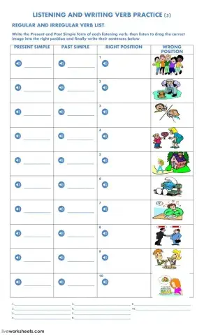 Listening and Writing Verb Practice 3