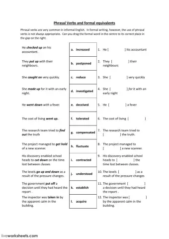 Formality - phrasal verbs