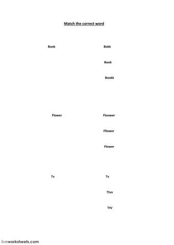 match the correct word