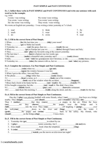 past simple versus continuous