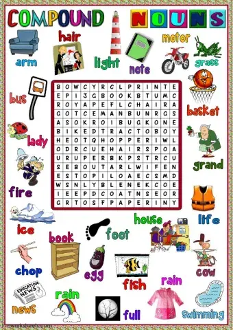 Compound nouns - wordsearch