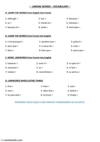 Linkwords - vocabulary