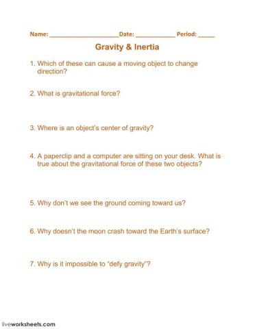 Gravity - Inertia