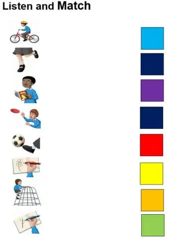 Playground. Listen and match