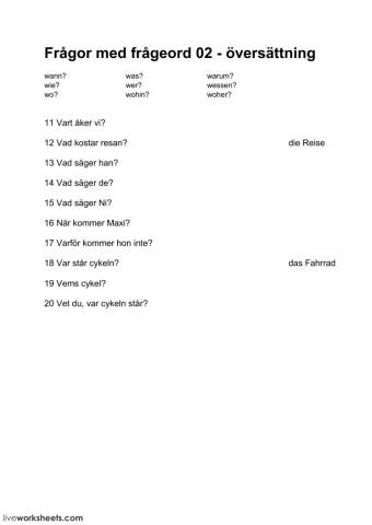 Deutsch Klasse 7, Fragewörter 02
