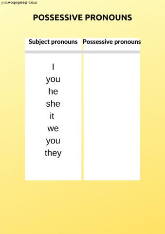 Possessive pronouns