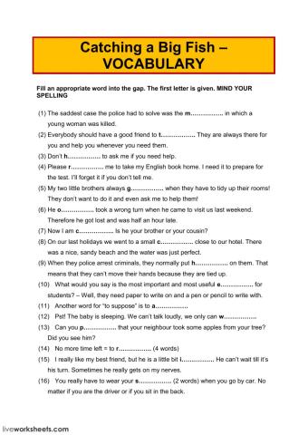 Vocabulary - Catching A Big Fish