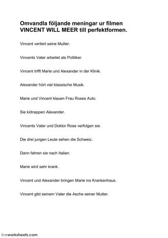 Vincent will Meer - Perfekt