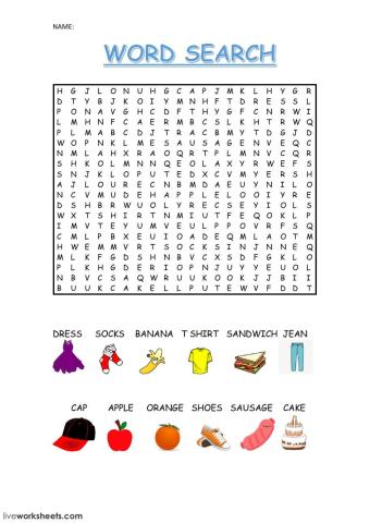 Vocabulary word search